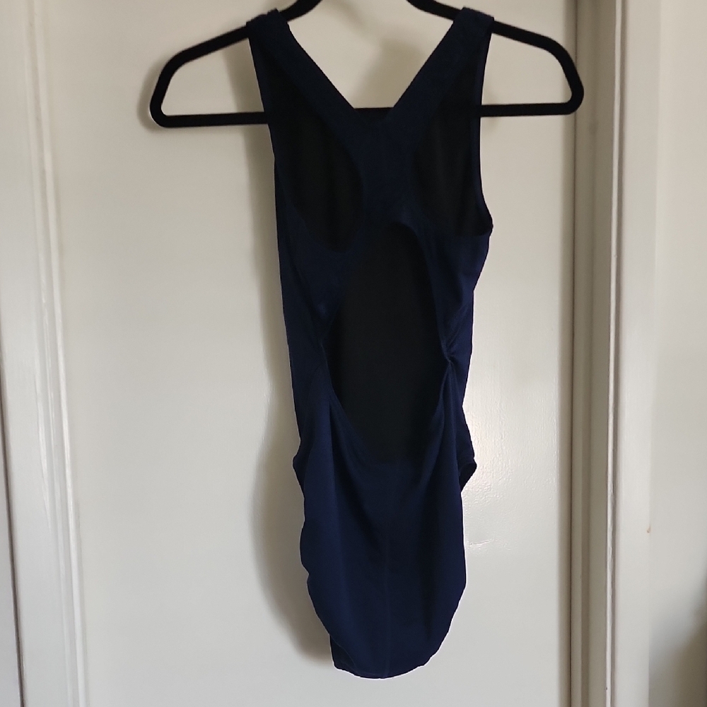 TYR One Piece Athletic Swimsuit Navy Blue Training Lap Swim - Picture 5 of 7